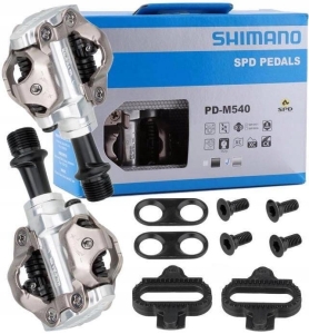 Pedały Shimano SPD PD-M540 Srebrne + bloki Oryginał