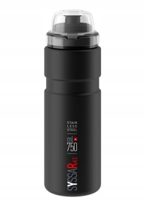 Bidon Elite Syssa Stal Nierdzewna 750ml Czarny Mat Z Przykrywką