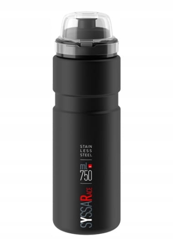 Bidon Elite Syssa Stal Nierdzewna 750ml Czarny Mat Z Przykrywką