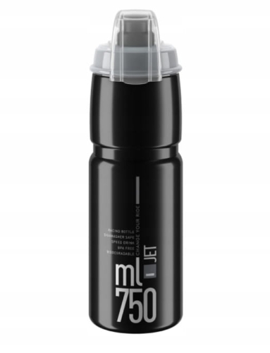 Bidon Elite Jet Plus 750ml Czarny Z Przykrywką