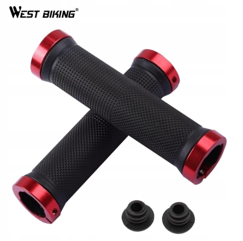 Chwyty rowerowe typu Lock on Grip czerwone